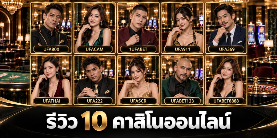 รีวิว 10 คาสิโนออนไลน์ พร้อมตัวแทน UFA800, UFACAM, 1UFABET, UFA911, UFA369, UFATHAI, UFA222, UFASCR, UFABET123 และ UFABET8888