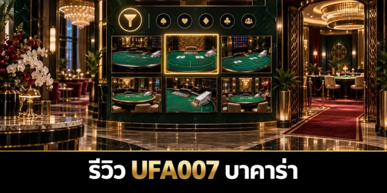 รีวิว UFA007 บาคาร่าออนไลน์ สำรวจ Lobby ค่ายเกม โต๊ะสด และตัวกรองเลือกโต๊ะ
